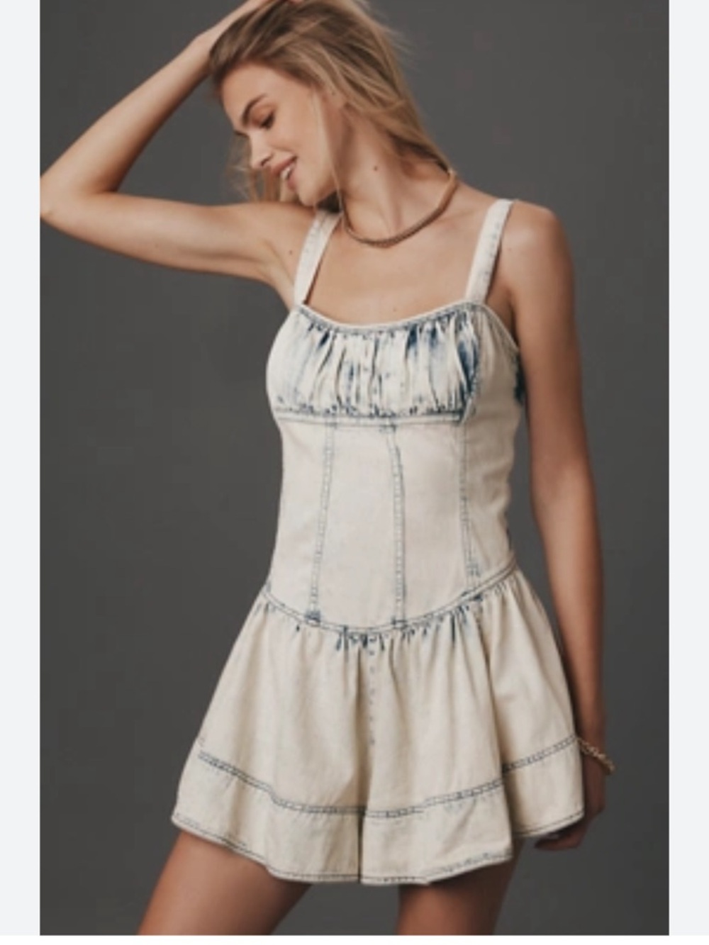 Pilcro Denim Romper with Blue Wash Accents
